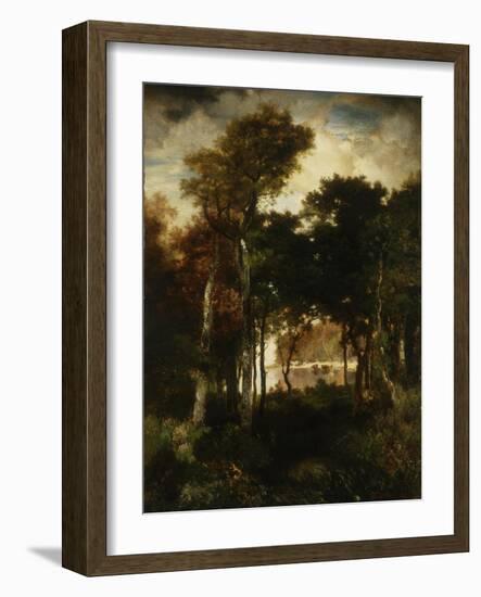 Woods by a River, 1886-Thomas Moran-Framed Premium Giclee Print