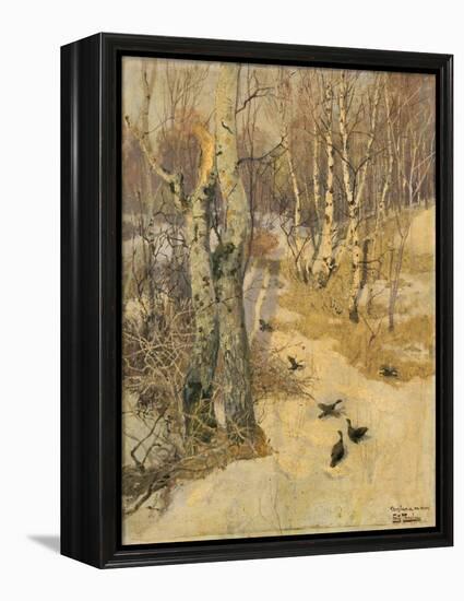 Woods Covered with Snow, 19th Century-Frits Thaulow-Framed Premier Image Canvas