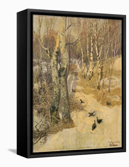 Woods Covered with Snow, 19th Century-Frits Thaulow-Framed Premier Image Canvas