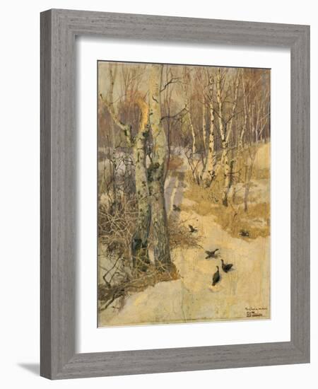 Woods Covered with Snow, 19th Century-Frits Thaulow-Framed Giclee Print