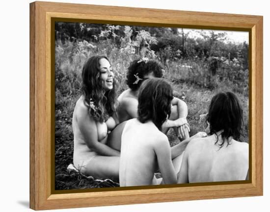 Woodstock, Festival Goers, 1970-null-Framed Stretched Canvas