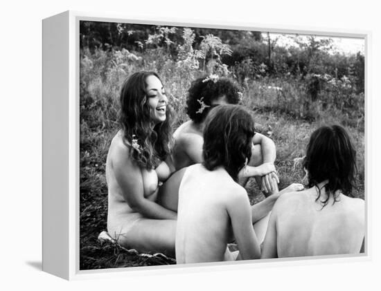 Woodstock, Festival Goers, 1970-null-Framed Stretched Canvas