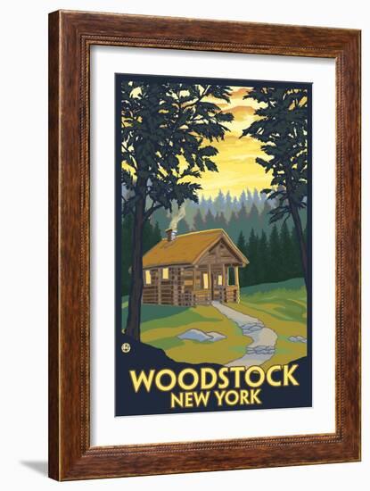 Woodstock, New York - Cabin Scene-Lantern Press-Framed Art Print