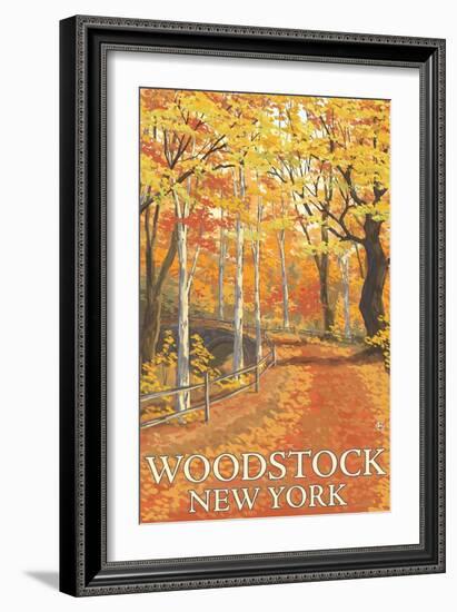 Woodstock, New York - Fall Colors Scene-Lantern Press-Framed Art Print