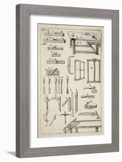 Woodworking Tools, from Mechanick Exercises: or the Doctrine of Handy-Works Applied to the Art of P-English School-Framed Giclee Print
