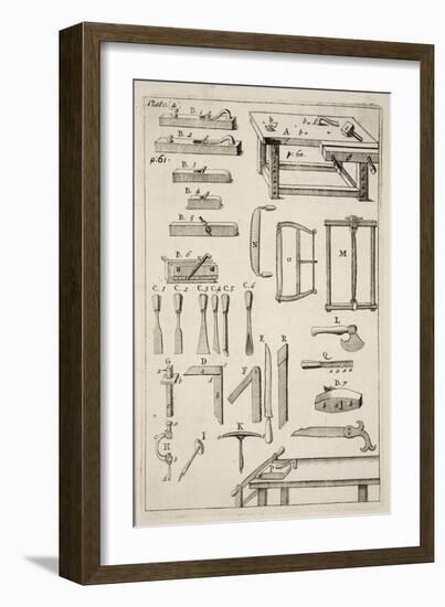 Woodworking Tools, from Mechanick Exercises: or the Doctrine of Handy-Works Applied to the Art of P-English School-Framed Giclee Print