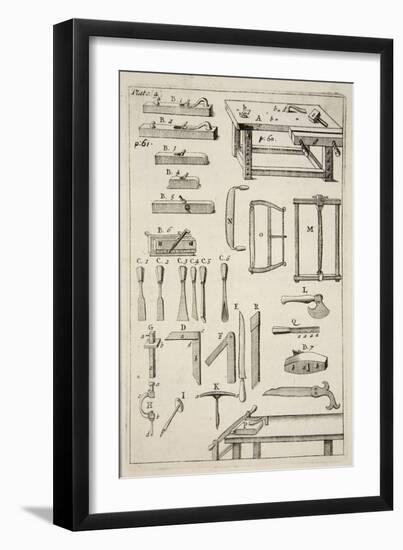 Woodworking Tools, from Mechanick Exercises: or the Doctrine of Handy-Works Applied to the Art of P-English School-Framed Giclee Print