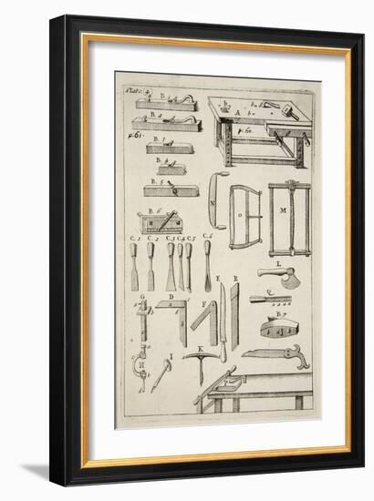 Woodworking Tools, from Mechanick Exercises: or the Doctrine of Handy-Works Applied to the Art of P-English School-Framed Giclee Print