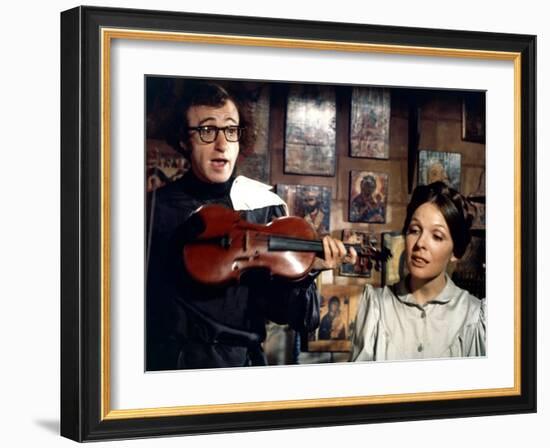 Woody Allen and Diane Keaton LOVE AND DEATH, 1975 directed by Woody Allen (photo)-null-Framed Photo