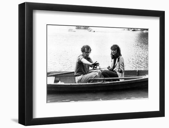 Woody Allen and Diane Keaton MANHATTAN, 1979 directed by Woody Allen (b/w photo)-null-Framed Photo