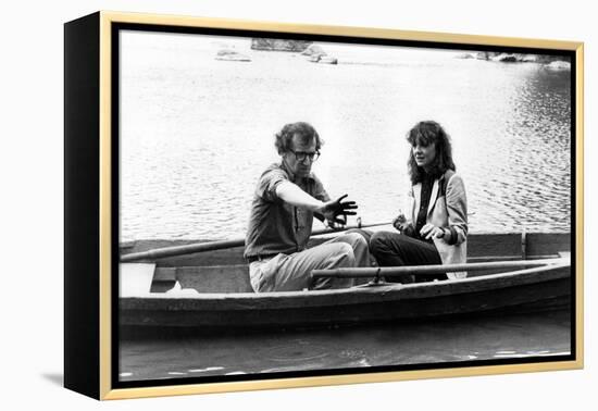 Woody Allen and Diane Keaton MANHATTAN, 1979 directed by Woody Allen (b/w photo)-null-Framed Stretched Canvas