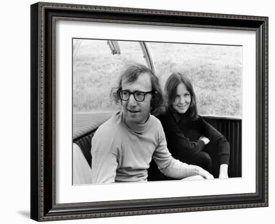 Woody Allen and Diane Keaton SLEEPERS, 1973 directed by Woody Allen (b/w photo)-null-Framed Photo