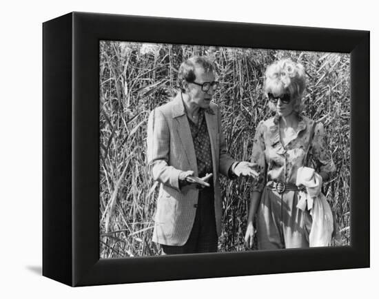 Woody Allen and Mia Farrow BROADWAY DANNY ROSE, 1984 directed by Woody Allen (b/w photo)-null-Framed Stretched Canvas