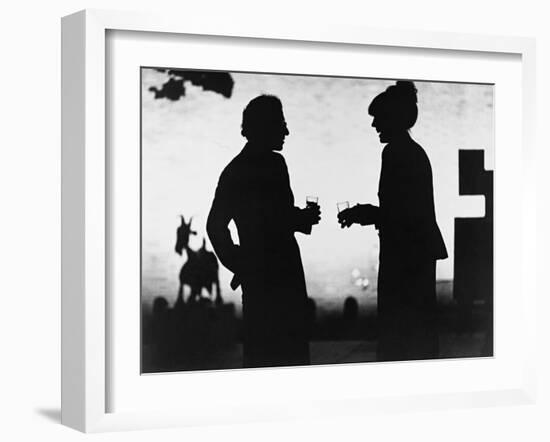Woody Allen, Diane Keaton, Manhattan, 1979-null-Framed Photographic Print