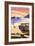 Woody on Central California Beach Coast Scene-Lantern Press-Framed Art Print