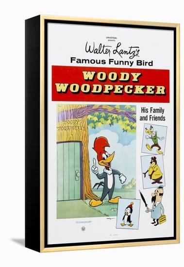 Woody Woodpecker, Chilly Willy (Bottom Left), Ca. Mid 1950s-null-Framed Stretched Canvas