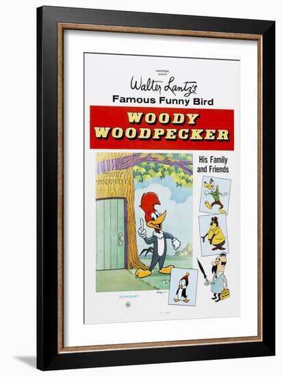 Woody Woodpecker, Chilly Willy (Bottom Left), Ca. Mid 1950s-null-Framed Art Print