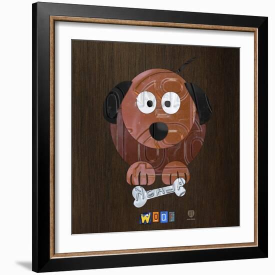 Woof The Dog-Design Turnpike-Framed Giclee Print