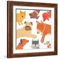 Woof,Woof,Woof. 2018, collagraph and collage-Sarah Battle-Framed Giclee Print