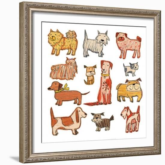 woof x 13,monoprint collage, 2017-Sarah Battle-Framed Giclee Print