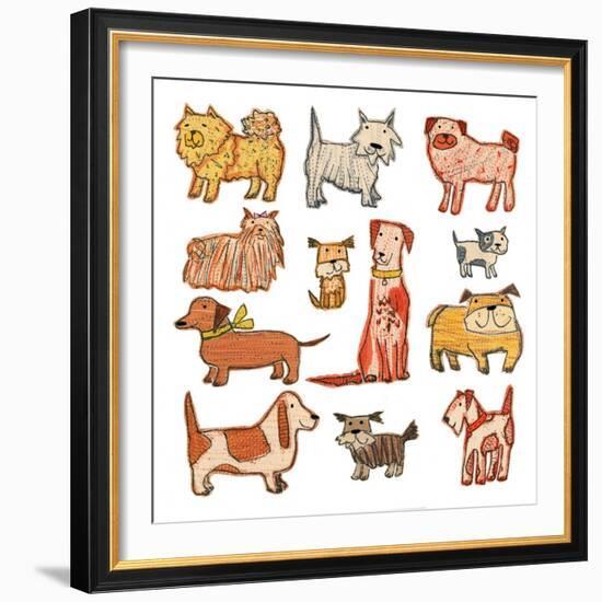 woof x 13,monoprint collage, 2017-Sarah Battle-Framed Giclee Print