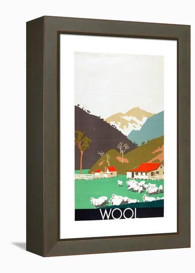 Wool, from the Series 'Buy New Zealand Produce'-Frank Newbould-Framed Premier Image Canvas