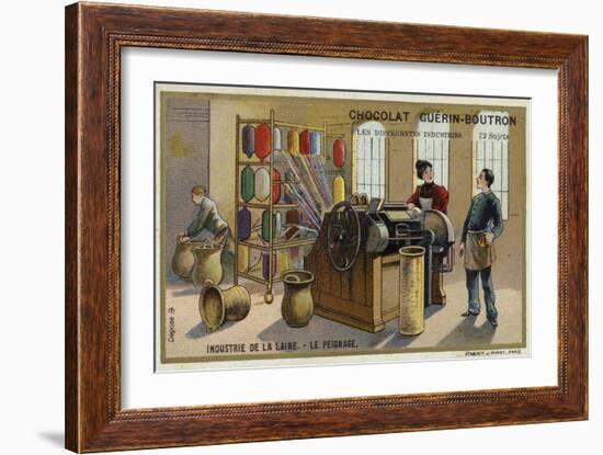 Wool Industry, Combing-null-Framed Giclee Print