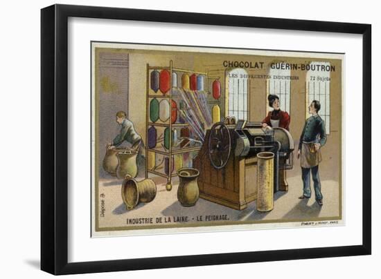 Wool Industry, Combing-null-Framed Giclee Print