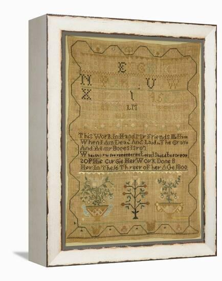 Wool Linen and Silk Purse Sampler. New England, 18th Century-null-Framed Premier Image Canvas