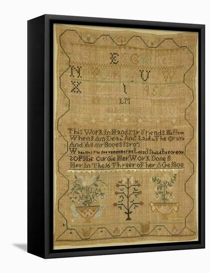 Wool Linen and Silk Purse Sampler. New England, 18th Century-null-Framed Premier Image Canvas