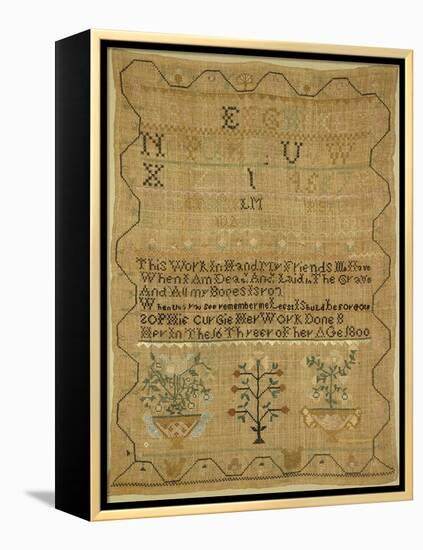 Wool Linen and Silk Purse Sampler. New England, 18th Century-null-Framed Premier Image Canvas