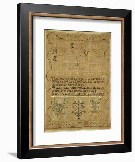 Wool Linen and Silk Purse Sampler. New England, 18th Century-null-Framed Premium Giclee Print