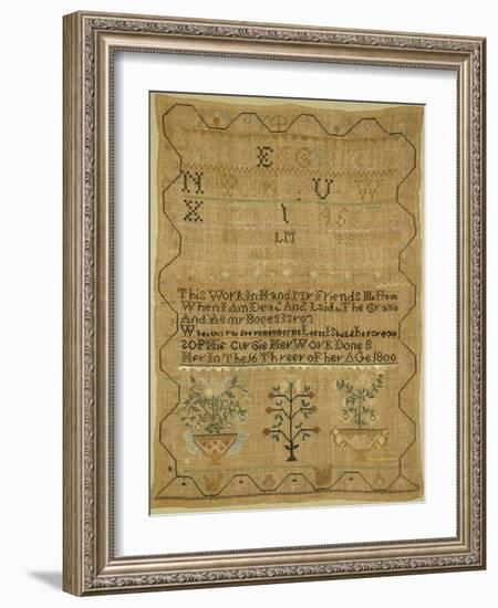 Wool Linen and Silk Purse Sampler. New England, 18th Century-null-Framed Giclee Print