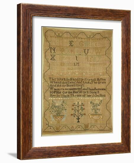 Wool Linen and Silk Purse Sampler. New England, 18th Century-null-Framed Giclee Print