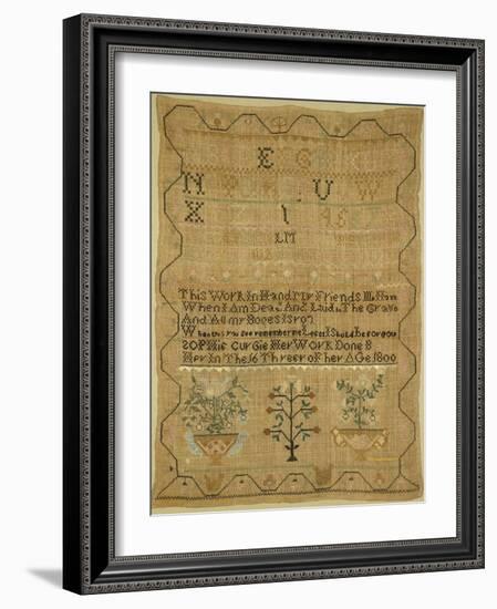 Wool Linen and Silk Purse Sampler. New England, 18th Century-null-Framed Giclee Print