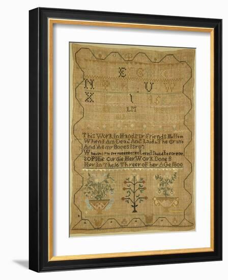 Wool Linen and Silk Purse Sampler. New England, 18th Century-null-Framed Giclee Print