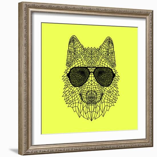 Woolf in Black Glasses-Lisa Kroll-Framed Art Print