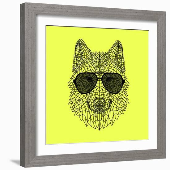 Woolf in Black Glasses-Lisa Kroll-Framed Art Print