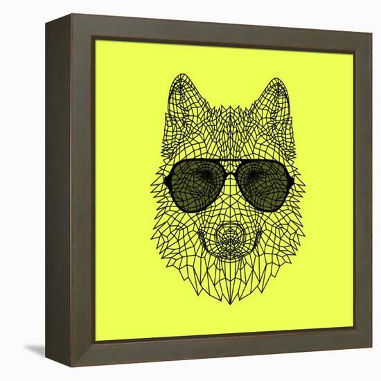 Woolf in Black Glasses-Lisa Kroll-Framed Stretched Canvas