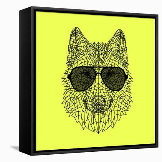 Woolf in Black Glasses-Lisa Kroll-Framed Stretched Canvas