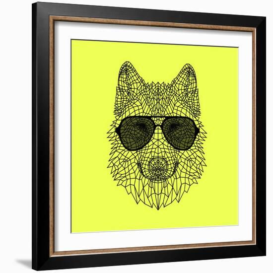 Woolf in Black Glasses-Lisa Kroll-Framed Premium Giclee Print