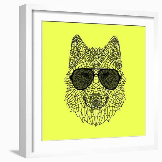 Woolf in Black Glasses-Lisa Kroll-Framed Premium Giclee Print