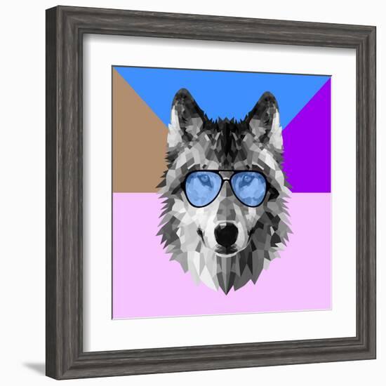 Woolf in Blue Glasses-Lisa Kroll-Framed Art Print