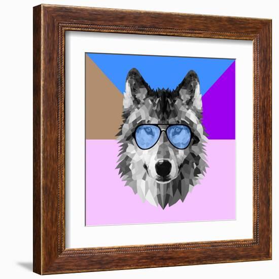 Woolf in Blue Glasses-Lisa Kroll-Framed Art Print