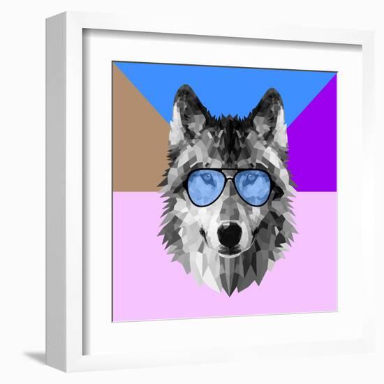 Woolf in Blue Glasses-Lisa Kroll-Framed Art Print