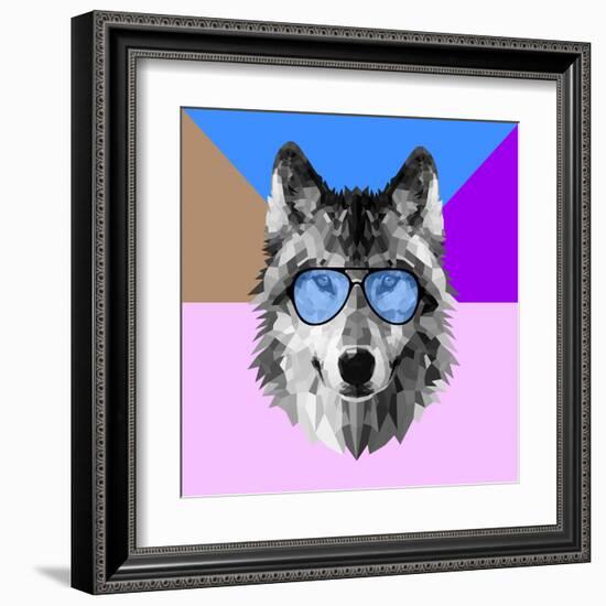 Woolf in Blue Glasses-Lisa Kroll-Framed Art Print