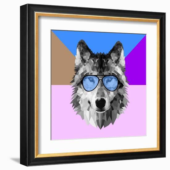 Woolf in Blue Glasses-Lisa Kroll-Framed Art Print