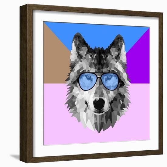 Woolf in Blue Glasses-Lisa Kroll-Framed Art Print