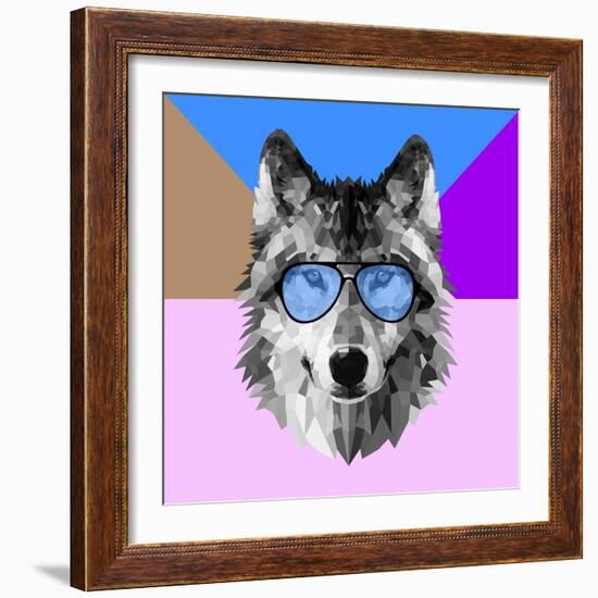 Woolf in Blue Glasses-Lisa Kroll-Framed Art Print