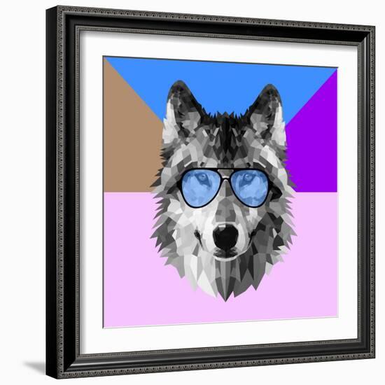 Woolf in Blue Glasses-Lisa Kroll-Framed Art Print